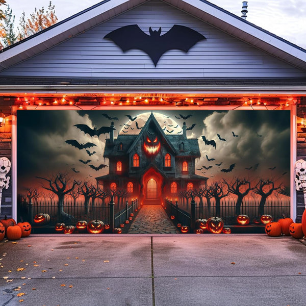The Holiday Aisle® Halloween Garage Door Cover Decorations, Scary